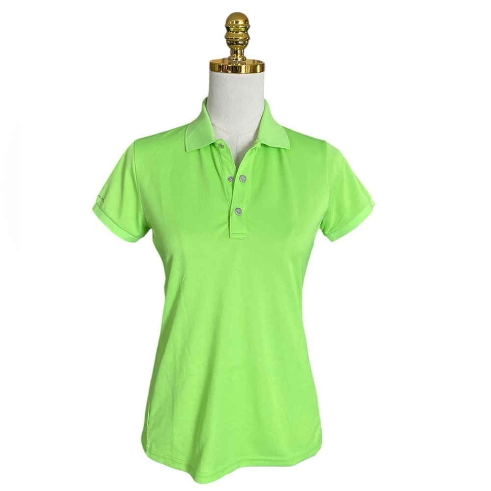 RLX Ralph Lauren Neon Green Womens Golf Tennis Polo Short Sleeve Shirt Size S